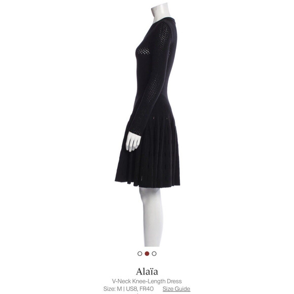 ALAIA FLAIR & FIT PERFORATED LONG SLEEVE DRESS - Picture 3 of 4